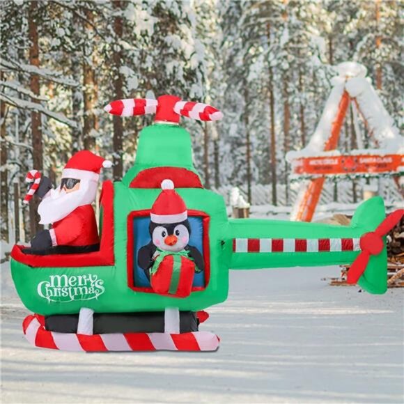 Christmas Inflatable Decorations- Outdoor Helicopter inflatables Christmas Decor